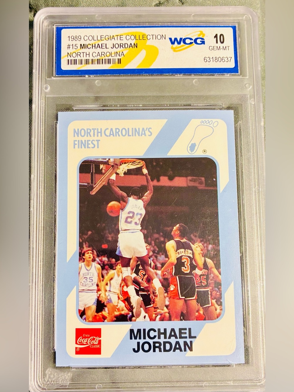 Vintage 1989 Collegiate Collection Trading Card feat Michael Jordan, Graded 10